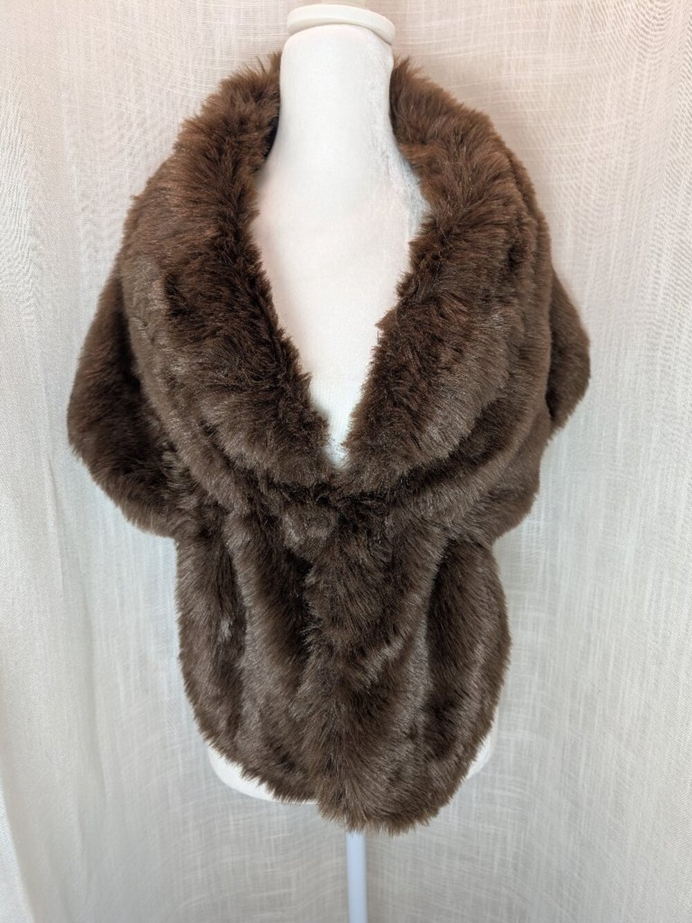 Faux Fur Brown Shawl Wrap
